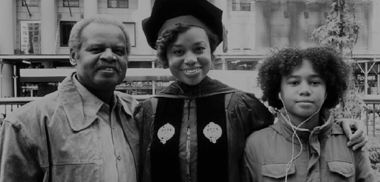 Veronica – BW Law school graduation with dad and son